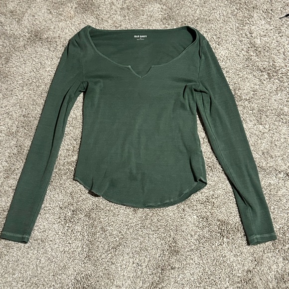 Green Old Navy notch longsleeve XS - Picture 1 of 2